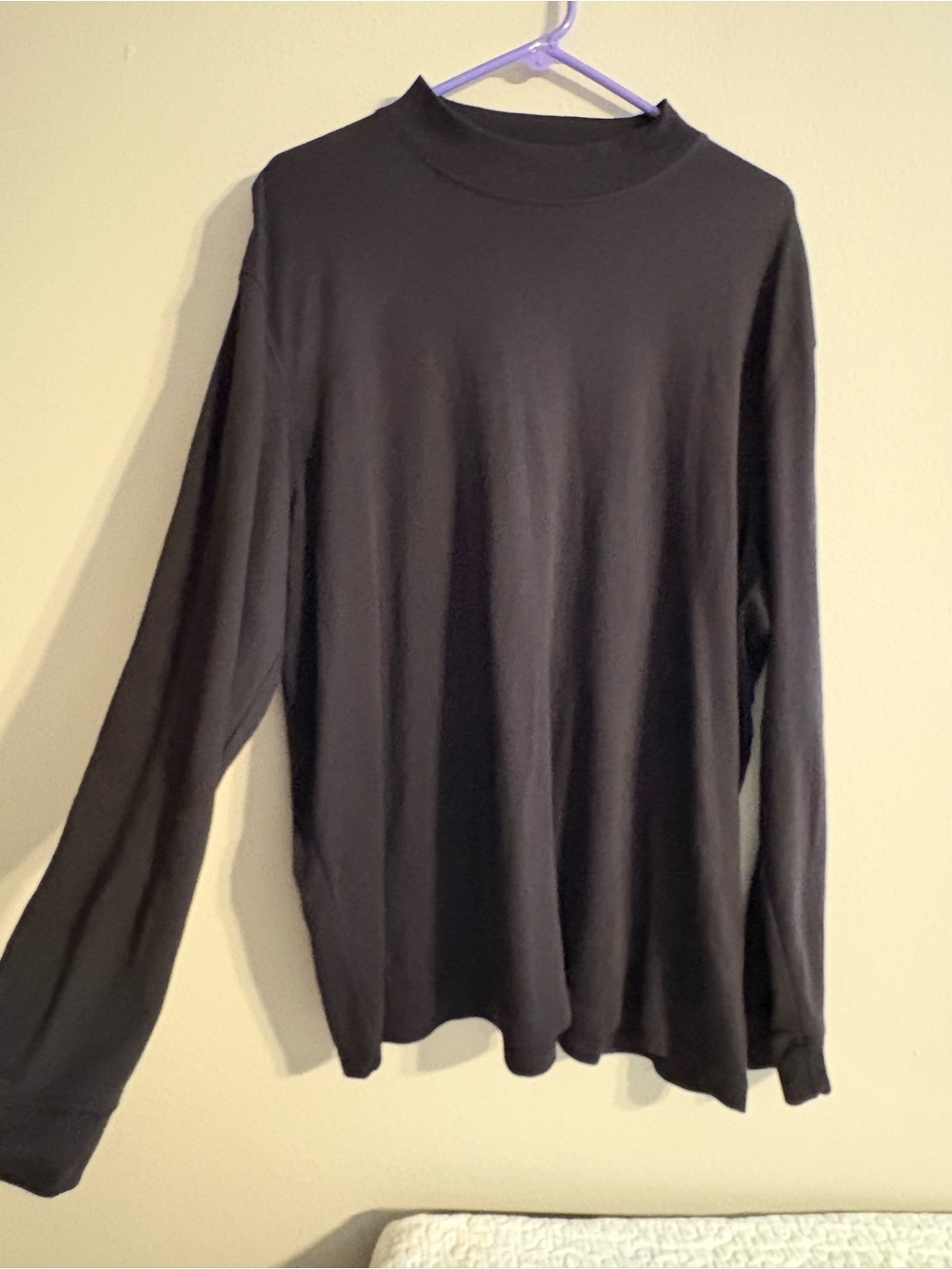 Black Mock Neck Long Sleeve Top